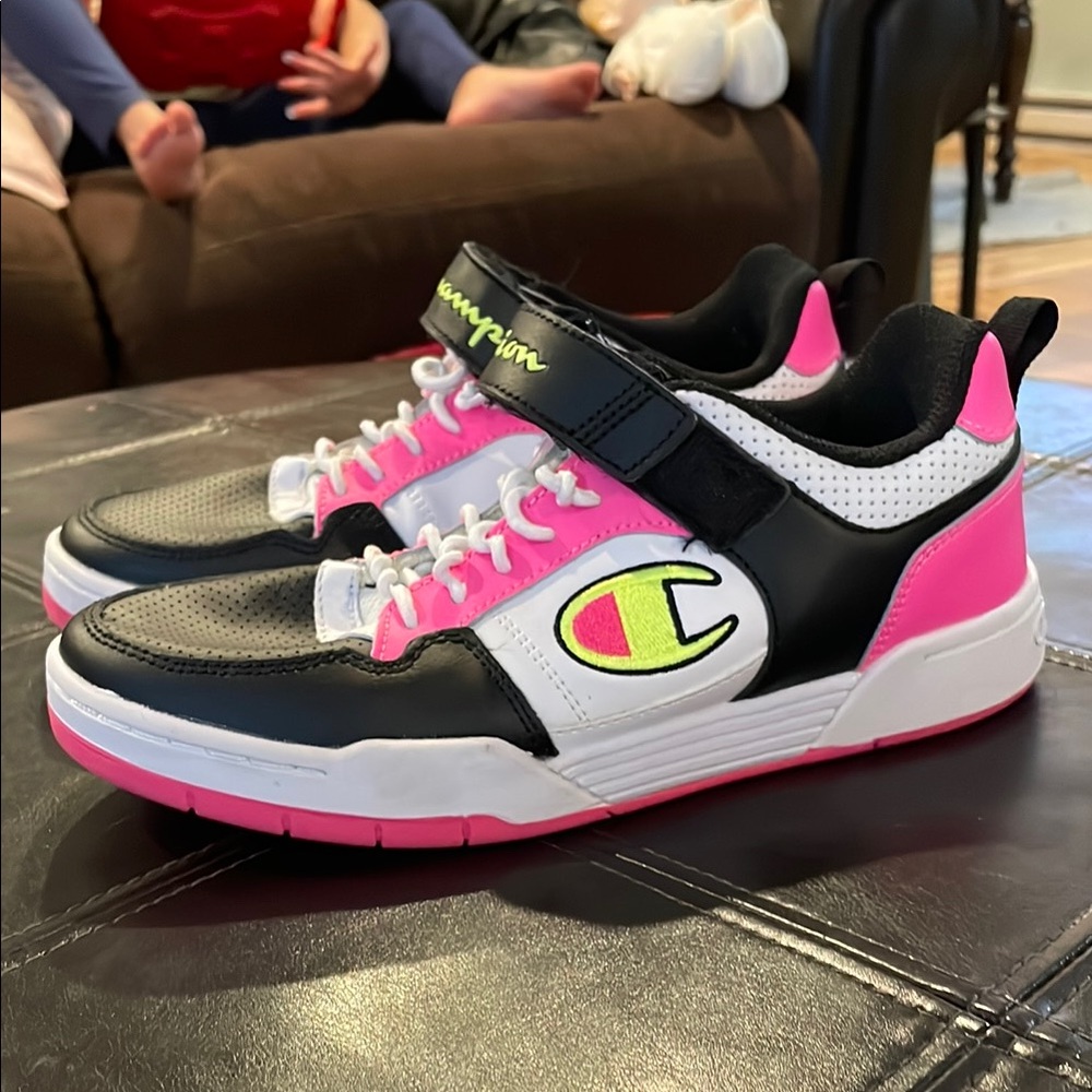 Champion Kids' Black and Pink Sneakers